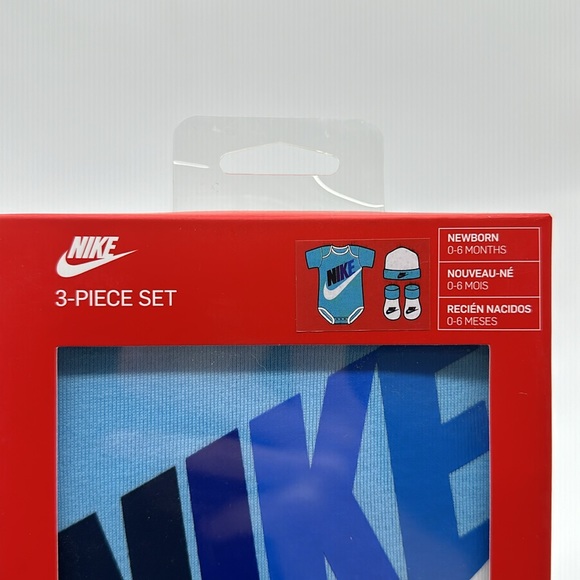 New Blue/White Nike 3-Piece Set 0-6 Months - Picture 3 of 3
